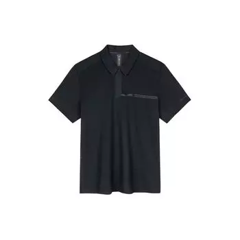 Anta Спортивная рубашка-поло Outdoor Series Solid Color Breathable Pullover, мужские рубашки-поло Basic-Black 152420113-3 S