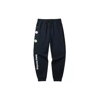Anta Спортивные брюки Lifestyle Series с принтом букв, эластичным поясом и манжетами, женские брюки, черные 162218304-2 L