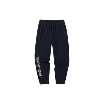 Anta Спортивные брюки с манжетами и буквенным принтом, женские брюки, базовые, черные 962338302-5 2XL