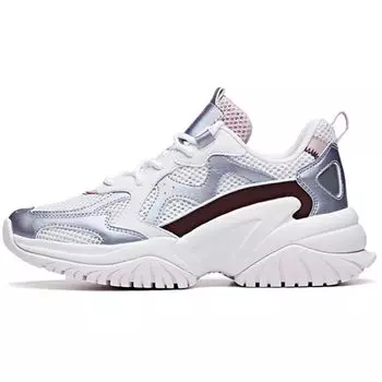 Anta Спортивные низкие туфли Dad Shoes женские кроссовки серые фиолетовые 922027033-1 36