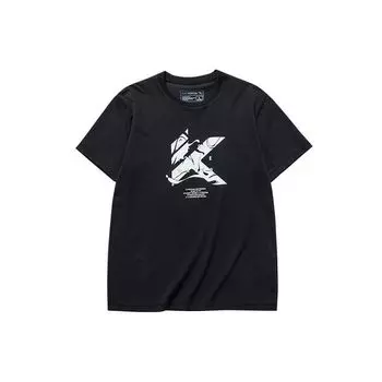 Anta Sports Баскетбольная футболка с круглым вырезом прямого кроя и короткими рукавами, мужские топы, черные 152121111-3