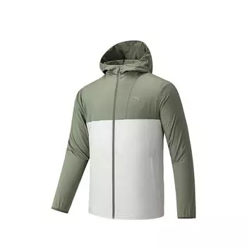 Anta Sports Casual Minimalist Color Block Hooded UV Protection Sun Shirt Men tops Green 152527605-2 L