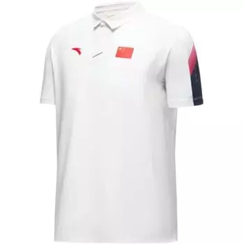 Anta Sports Lifestyle Series Color Block Letter Soft Comfortable Breathable Versatile Short Sleeve Polo Shirt Women Polo Shirts White 462330102-1 2XL
