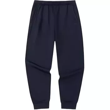 Anta Sports Lifestyle Series Fleece-Lined Mid-Waist Drawstring Cuffed Knit Joggers Men Joggers Basic-Black 952517306S-1 3XL