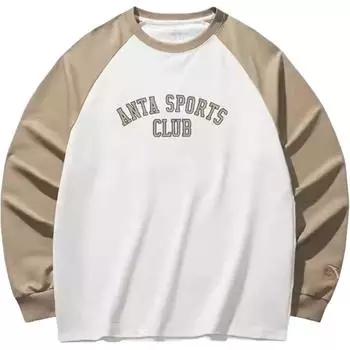 Anta Sports Lifestyle Series Letter Splicing Round Neck Comfortable Breathable Versatile Loose Sweatshirt Men sweatshirt 152448401-1 M