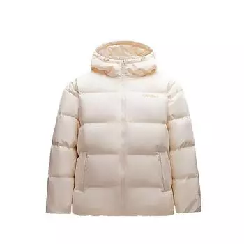 Anta Sports Lifestyle Series Pioneer Series Letter Zipper Hooded Comfortable Breathable Loose Down Jacket Women outerwear Vanilla Cream 962448905-2 XXL