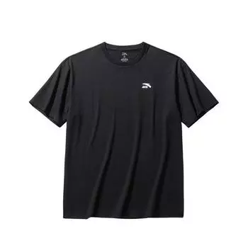 Anta Sports Lifestyle Series Solid Color Round Neck Comfortable Breathable Versatile Short Sleeve T-Shirt Men Tops Black 972528125-6 XS