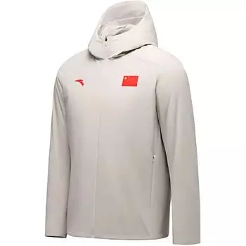 Anta Sports Lifestyle Series Solid Color Zipper Hooded Comfortable Breathable Casual Cotton Jacket Men jackets Chalk-White 452440104-2 XL