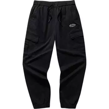 Anta Sports Lifestyle Series Woven Mid-Rise Loose Fit Cuffed Knit Joggers Men Joggers Basic-Black 152448506-2 L