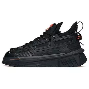 Anta Spy Shadow Pro Толстая подошва Универсальные кроссовки среднего размера Мужские кроссовки Черные Оранжевые 912218080-4