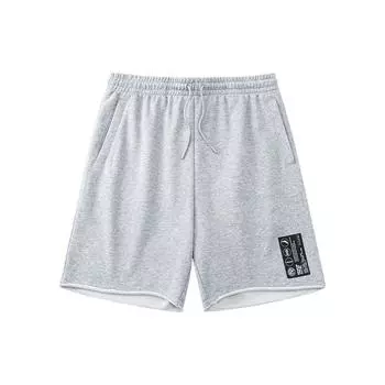 Anta SS22 Повседневные трикотажные дышащие однотонные свободные шорты мужские шорты серые 152221306-1 L