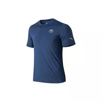 Anta SS22 Футболка с круглым вырезом и принтом алфавита, мужские топы, синяя 152225118-2 M