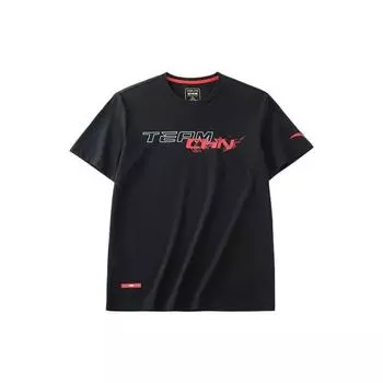 Anta SS22 Футболка с круглым вырезом и принтом букв, мужские топы, базовая, черная 152227137-4 M