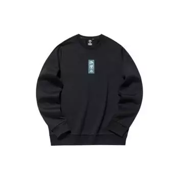 Anta Ss22 однотонный спортивный свитшот с круглым вырезом и длинными рукавами, мужские топы, черный 95918709-4