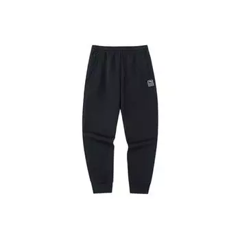 Anta SS22 Solid Color Logo Patch Sports Pants Men bottoms Black 152237309-1 M