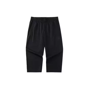 Anta SS22 Сплошной цвет с эластичной резинкой на талии, укороченные прямые брюки, мужские повседневные брюки, черные 152221317-1 L