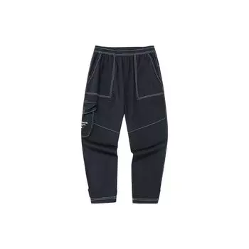 Anta SS22 Свободные повседневные однотонные укороченные спортивные штаны с эластичным подолом, мужские брюки, черные 152238505-2 S