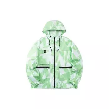 Anta SS22 Тканая куртка с капюшоном и принтом логотипа Мужская верхняя одежда Зеленый 152228613-1 XL