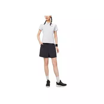 Anta SS22 Тренировочная серия Однотонная эластичная рубашка поло с коротким рукавом с логотипом Женская белая 162237108-1 M