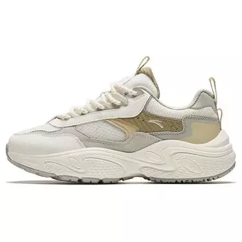 Anta Star Comfortable Shock Absorbing Wear Resistant Low Top Casual Shoes Women sneakers White Gray Yellow 922428837-7 38.5