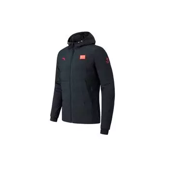 Anta Star Mark Premium Series Пуховик с капюшоном спортивного кроя с принтом логотипа с национальным флагом Унисекс Верхняя одежда Черный 152040927-2 M