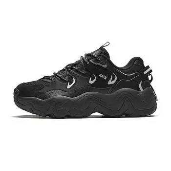 Anta Star Trail Splicing Design Non-Slip Wear-Resistant Low-Top Casual Shoes Men sneaker Black Silver 912448802-5 40