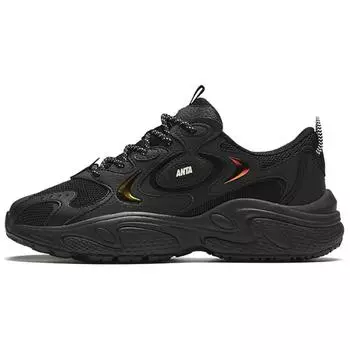 Anta Starry Thick Sole Height Increasing Low Top Casual Shoes Women sneaker Black 922428838-6 36
