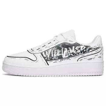 Anta Stash X Synthetic Leather Casual Warm Non-Slip Low-Top Skate Shoes Men sneaker White Black 912148063-2 41