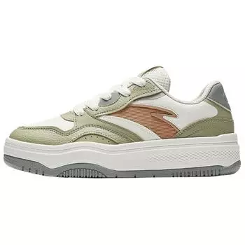 Anta Street Fun 2 Trendy Casual Non-Slip Wear-Resistant Height-Increasing Low-Top Skate Shoes Women sneaker White Green 922518077-8 40