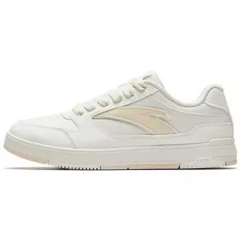 Anta Street Fun Comfortable Sports Casual High Top Wear Resistant Non Slip Low Top Skate Shoes Women Sneakers White Beige 922518007-1 36.5