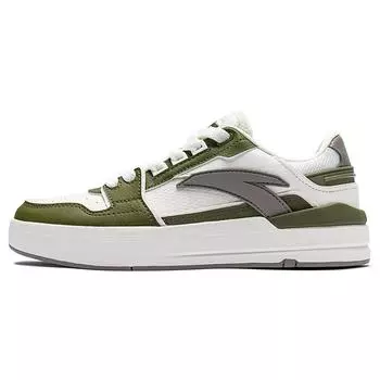 Anta Street Fun Lite Lifestyle Series Trendy Versatile Slip Resistant Durable Low Top Skate Shoes Women sneaker White Green 122518071R-5 35.5