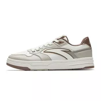 Anta Street Wan LT3 Simple Versatile Non-Slip Shock Absorption Low-Top Skate Shoes Men sneaker White Gray Brown 112538051-7 40