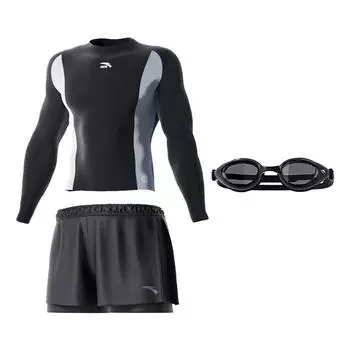 Anta Swim Trunks Swim Goggles Comfortable Breathable Swimwear Set Men swimwear 9824232415-1 L