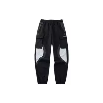 Anta Свободный крой повседневные спортивные брюки цветные блоки женские низ черный 162217519-1 M