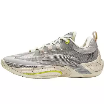 Anta Synthetic Leather Mesh Instant Generation White Chocolate Professional Training Competition Men Basketball Shoes Gray A12441103-3 39