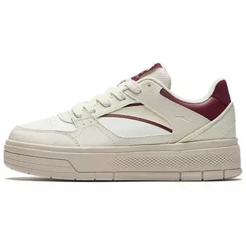 Anta Synthetic Leather Versatile Simple Durable Lightweight Low-Top Skate Shoes Women sneaker Light-Red 922418061-6 35.5