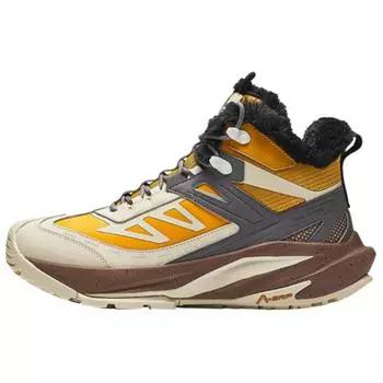 Anta Tanyue Fleece Comfortable Fashion Non-Slip Wear-Resistant High-Top Casual Shoes Men Casual Shoes Yellow Gray 912448909-2 42.5