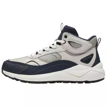 Anta Tazhou Trendy Versatile Fleece Shock Absorbing Warm High-Top Casual Shoes Men sneaker Gray Blue 912448910-3 42