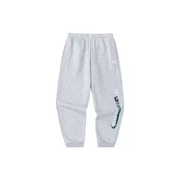 Anta Теплые трикотажные спортивные штаны Lifestyle Series с вышитыми буквами и манжетами, мужские плавки, серые, меланжевые, серые 152348302-2 L