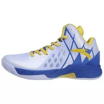 Anta Thompson KT Basketball Series Comfortable Fashion Slip Resistant Durable High Top Basketball Shoes Men Sneakers White Blue Yellow 11611109-1 42.5