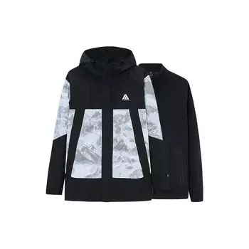 Anta Three-In-One флисовая куртка с капюшоном мужская куртка базовая-черная чисто-белая 952347610-3 XL