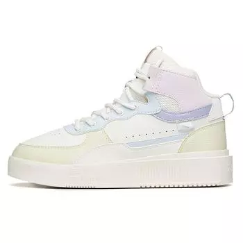 Anta Толстая подошва нескользящая износостойкая обувь для скейтбординга с высоким верхом женские кроссовки белые зеленые 922238011-4 37.5