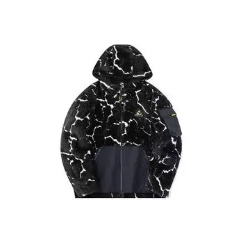 Anta Толстовка Outdoor Series с капюшоном и молнией, с принтом, мужская, базовая, черная, чисто-белая, 152246710-1 XL