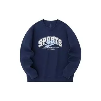 Anta Толстовка-пуловер с круглым вырезом Lifestyle Series Letter, унисекс, темно-синяя 152338701-4 XXL