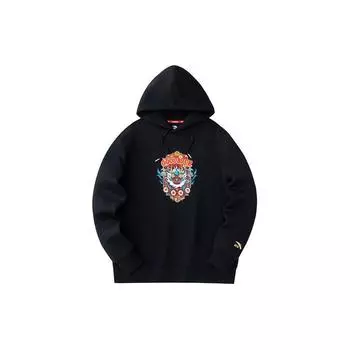 Anta Толстовка с капюшоном Dragon Year Series Cartoon Letter, мужские толстовки с капюшоном Basic-Black 152418746-3 XL
