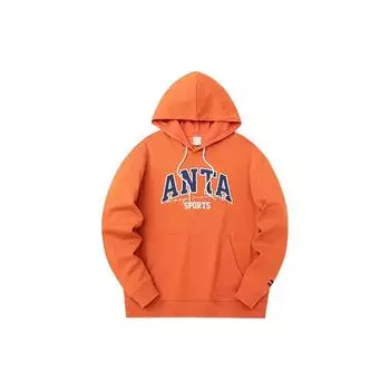 Anta Толстовка с капюшоном и длинным рукавом с принтом букв, мужская толстовка с капюшоном, ярко-оранжевая 152318709-4 M