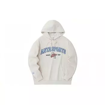 Anta Толстовка с капюшоном Lifestyle Series Letter, женская толстовка Lotus-White 162338708-1 XS