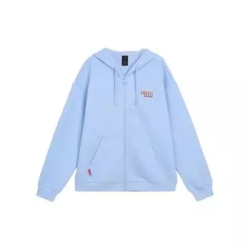 Anta Толстовка с капюшоном на молнии с принтом букв, женская толстовка Eiffel-Blue 162318702-4 S