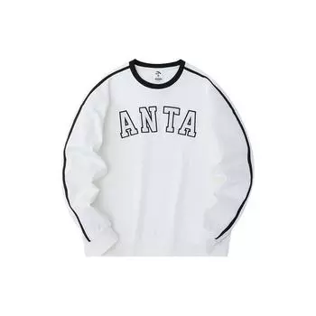 Anta Толстовка-свитшот с круглым вырезом и буквами, унисекс, цвет слоновой кости 952338704-1 XXL