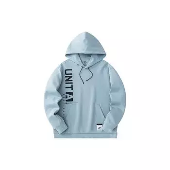 Anta Толстовка свободного кроя с надписью Letter, повседневная спортивная толстовка, мужские топы, белый, светло-голубой 152417713-2 M